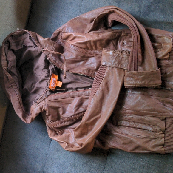 Michael Kors Jackets & Blazers - Michael kors leather hooded jacket s/m
